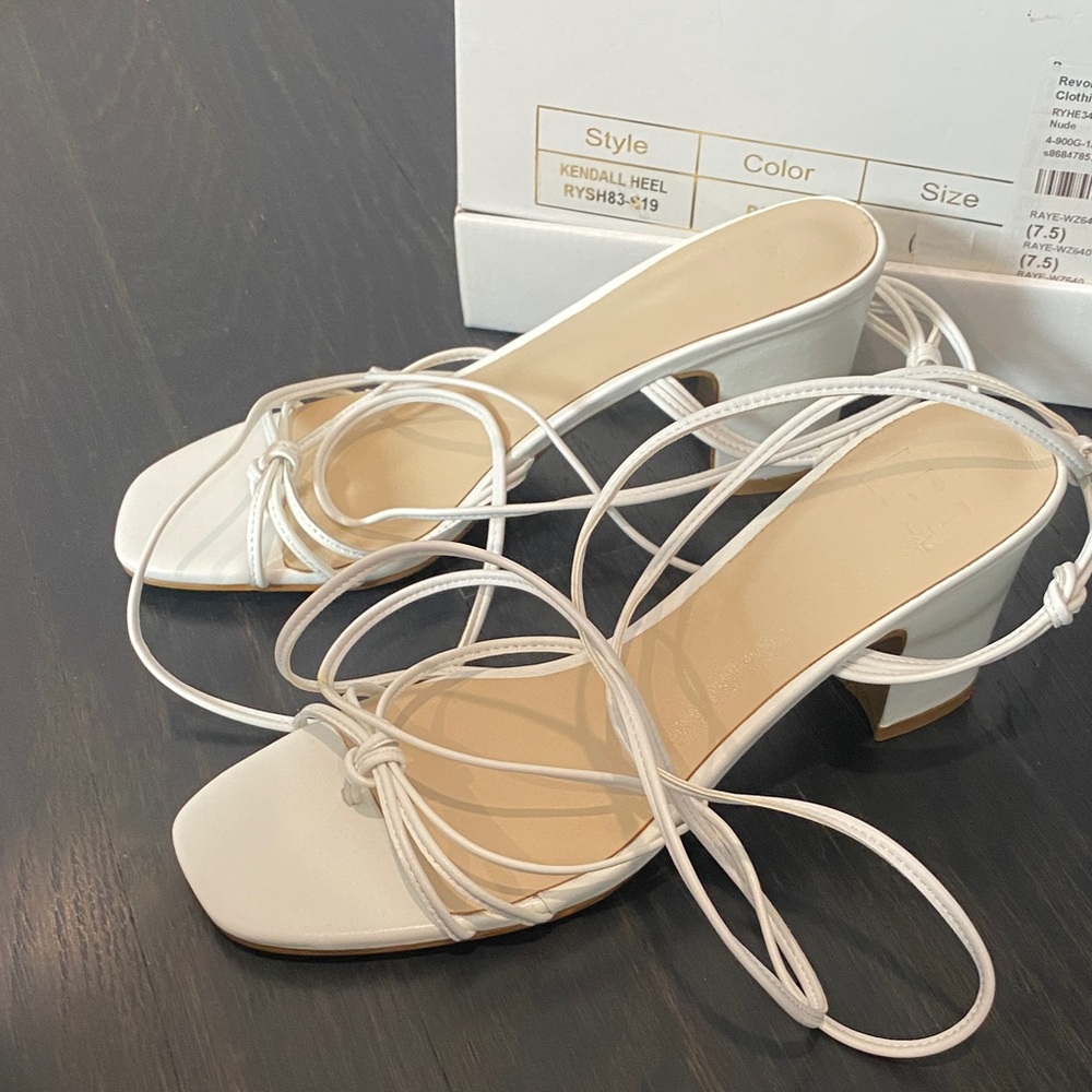 RAYE White Strappy Heels